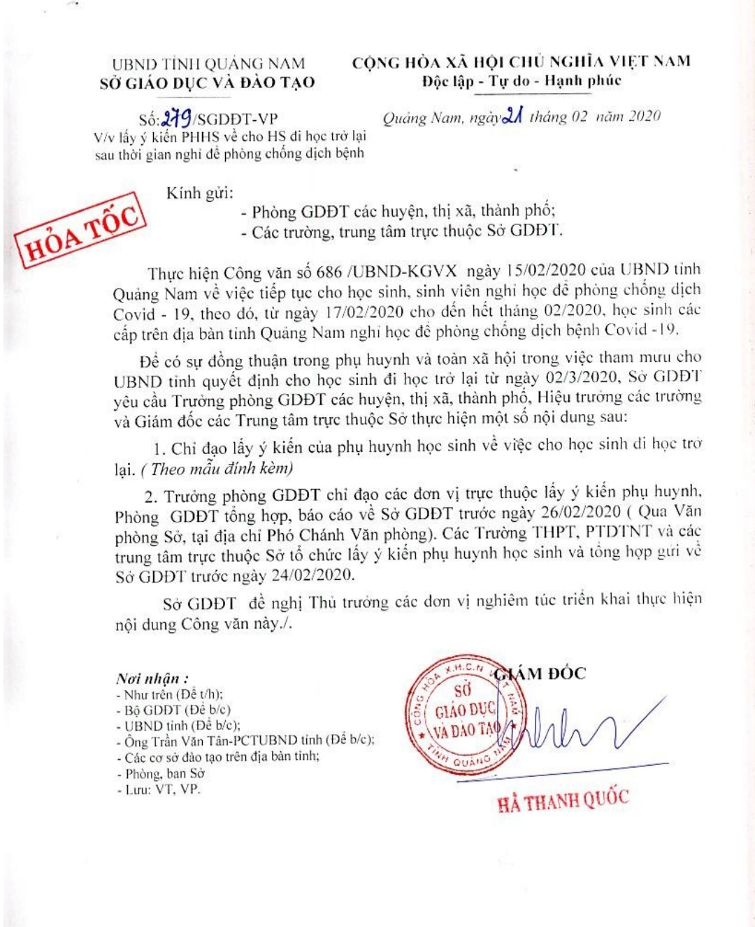 Quảng Nam: Lấy &yacute; kiến việc HS đi học lại, nhằm tạo sự đồng thuận trong nh&acirc;n d&acirc;n - Ảnh 1.