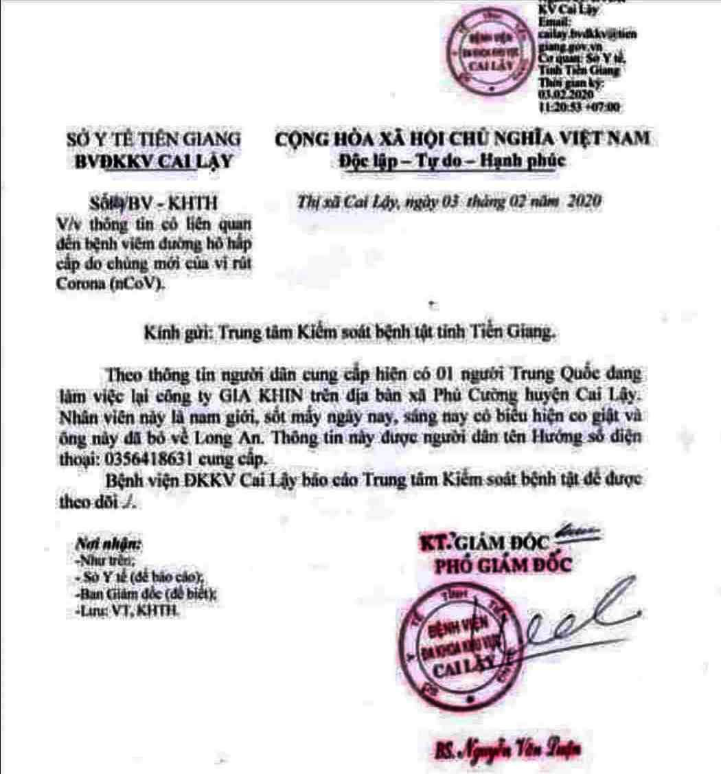 Công an làm việc với người cung cấp thông tin corona