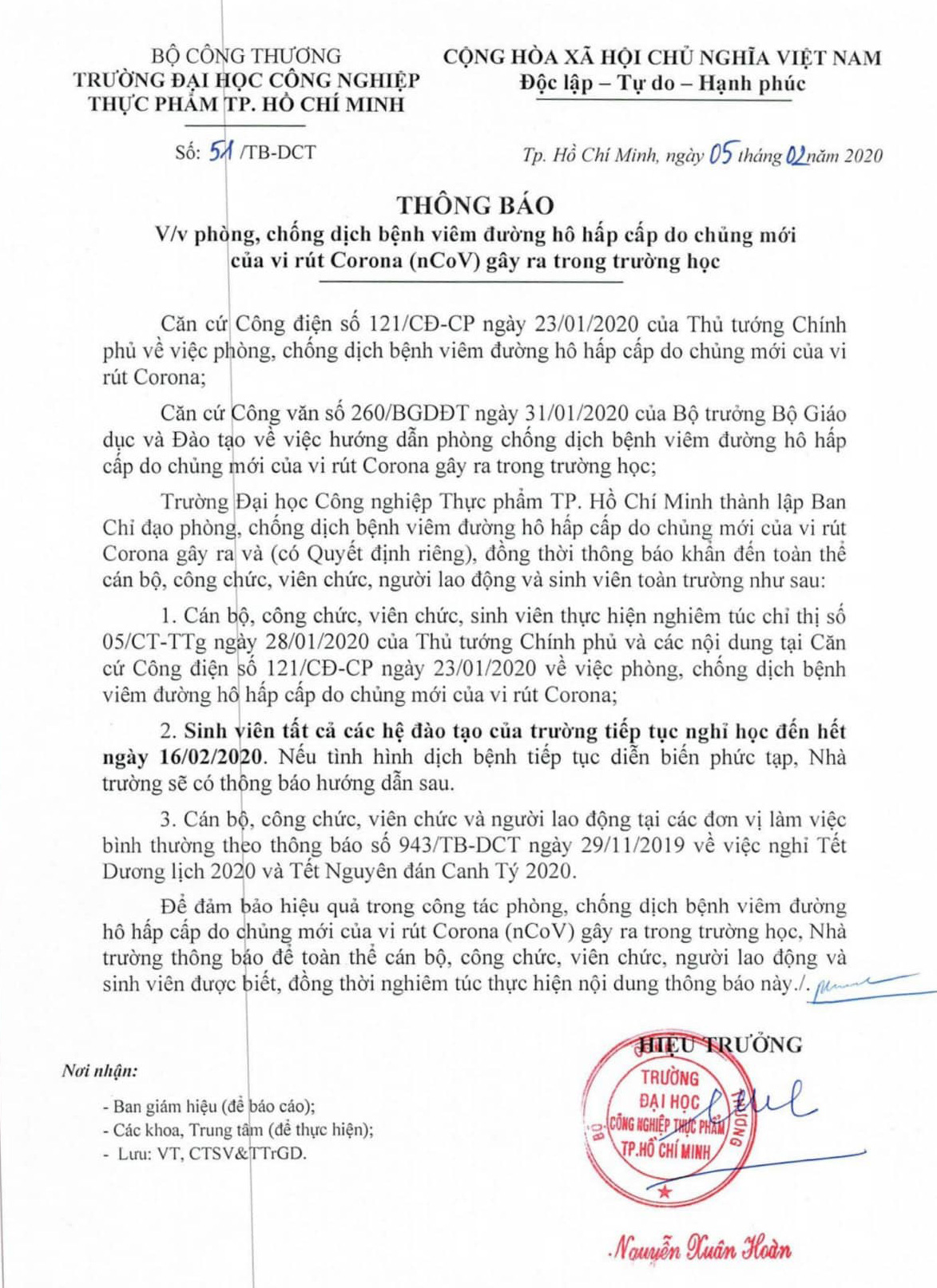 Nhiều trường ĐH tiếp tục cho sinh viên nghỉ học đến 16-2 - Ảnh 1.