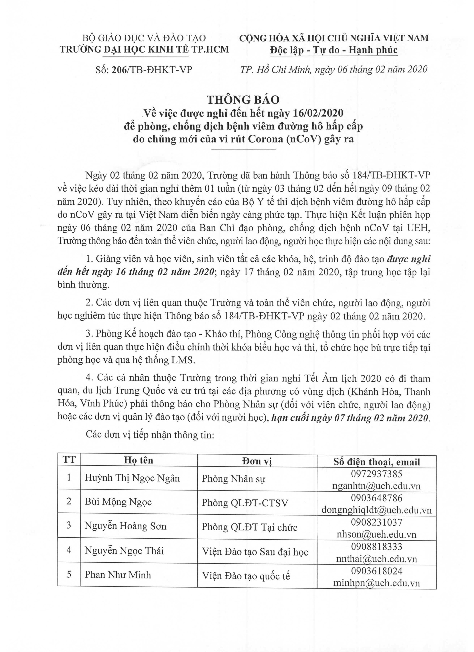 Trường ĐH Kinh tế TP HCM cho to&agrave;n bộ sinh vi&ecirc;n tiếp tục nghỉ học - Ảnh 1.