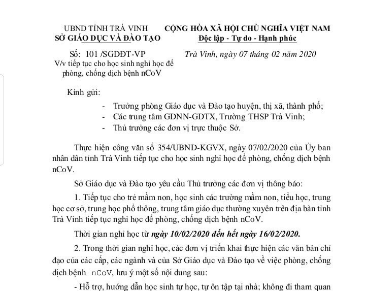 Nhiều tỉnh, thành miền Tây cho học sinh nghỉ thêm 1 tuần để ngừa corona