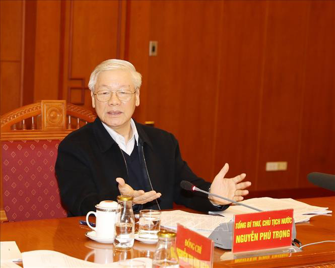 Tổng B&iacute; thư, Chủ tịch nước Nguyễn Ph&uacute; Trọng chủ tr&igrave; họp Tiểu ban Văn kiện Đại hội XIII - Ảnh 1.