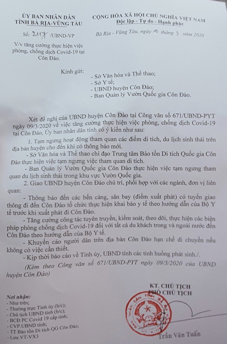 Tạm ngừng tham quan di tích, du lịch sinh thái tại Côn Đảo - Ảnh 2.