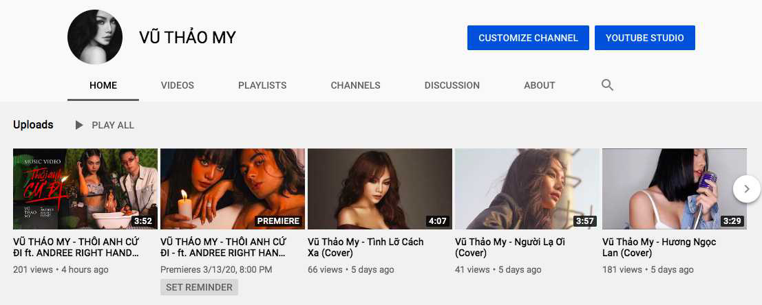 Kênh Youtube chứa nhiều MV của Vũ Thảo My bất ngờ biến mất