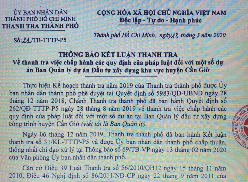 TP HCM: Hàng loạt dự án ở huyện Cần Giờ bị... tuýt còi!
