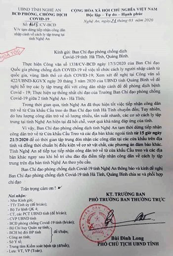 Các khu cách ly Covid-19 quá tải, Nghệ An ngừng tiếp nhận công dân tỉnh khác chuyển đến - Ảnh 1.