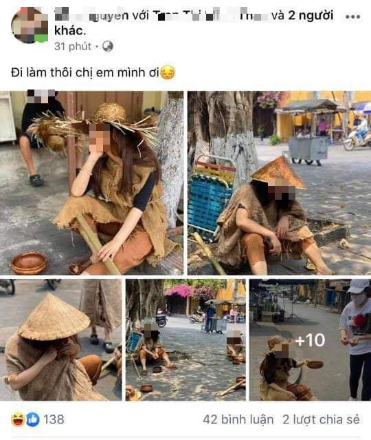 C&ocirc;ng an v&agrave;o cuộc l&agrave;m r&otilde; nh&oacute;m người diễn tr&ograve; ăn xin phản cảm ở Hội An - Ảnh 5.