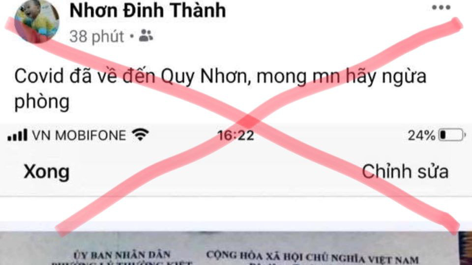 Công an triệu tập người tung tin thất thiệt “Covid đã về đến Quy Nhơn”
