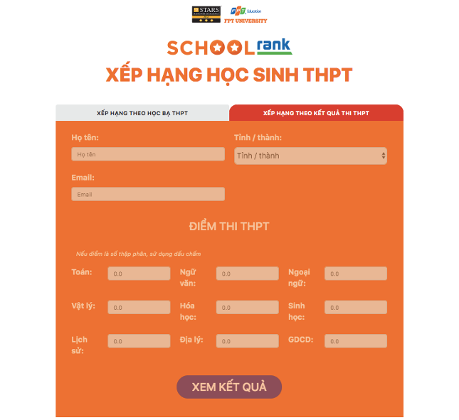 Trường ĐH FPT ra mắt trang xếp hạng học sinh THPT