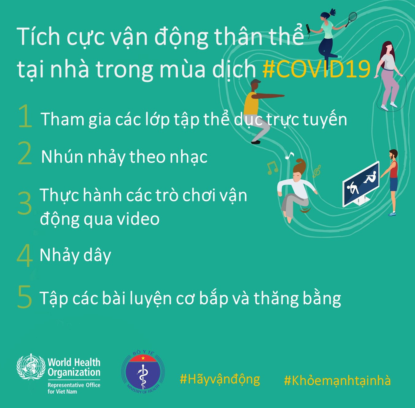 Bộ Y tế khuyến c&aacute;o về tăng cường thể lực, giữ sức khoẻ l&uacute;c c&aacute;ch ly x&atilde; hội chống Covid-19 - Ảnh 4.