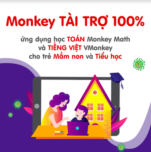 Miễn phí ứng dụng học toán, tiếng Việt cho trẻ mầm non và tiểu học trong mùa dịch