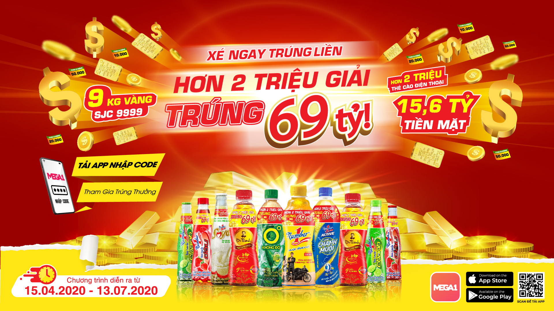 Yeah1 hợp tác Tân Hiệp Phát khuyến mãi khủng qua ứng dụng Mega1 - Ảnh 1.