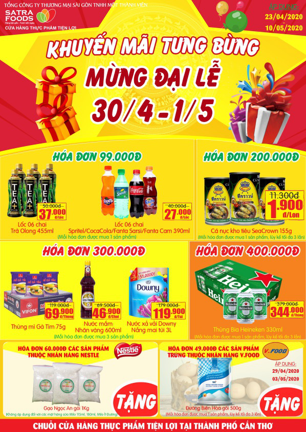 Nhiều chương tr&igrave;nh khuyến mại hấp dẫn dịp 30-4  v&agrave; 1-5 tại hệ thống b&aacute;n lẻ Satra - Ảnh 3.