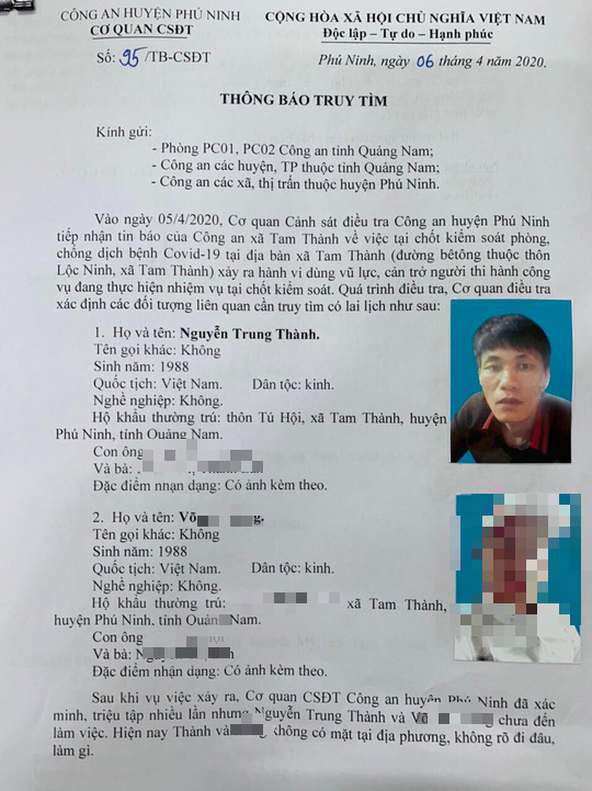 Quảng Nam truy t&igrave;m thanh ni&ecirc;n t&aacute;t nữ c&aacute;n bộ chốt kiểm dịch Covid-19 - Ảnh 1.