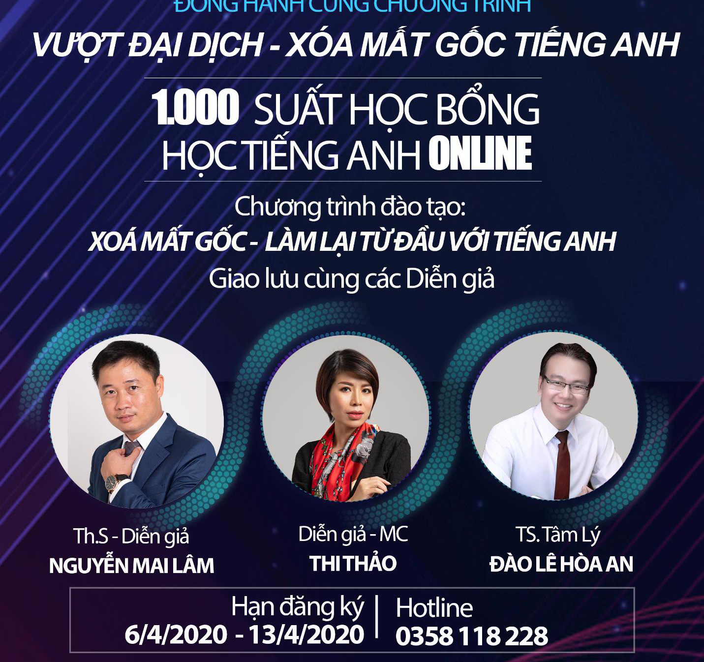Diễn giả MC Thi Thảo trao 1000 học bổng tiếng Anh trong dịp Covid-19