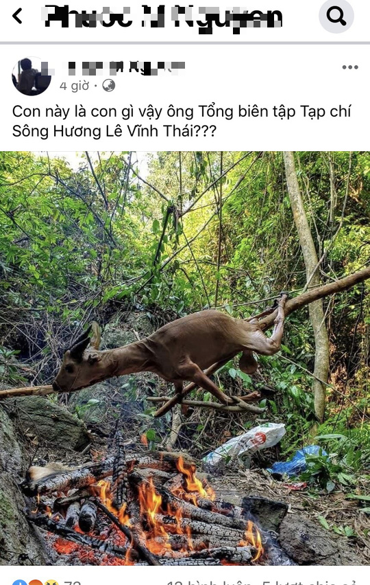 Tổng Bi&ecirc;n tập Tạp ch&iacute; S&ocirc;ng Hương l&ecirc;n tiếng việc bị g&aacute;n tội giết thịt động vật qu&yacute; hiếm - Ảnh 1.