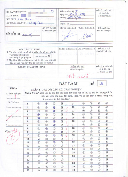Vụ 166 b&agrave;i thi m&ocirc;n Địa l&yacute; được n&acirc;ng điểm: Cho kiểm tra lại - Ảnh 1.