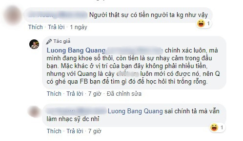 Lương Bằng Quang đáp trả lời mỉa mai của cư dân mạng - Ảnh 2.
