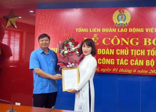 Bổ nhiệm phó Trưởng Ban Tài chính Tổng LĐLĐ Việt Nam