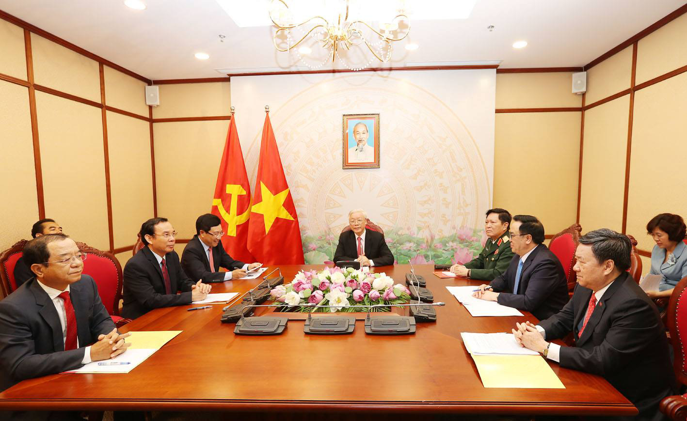 Tổng B&iacute; thư, Chủ tịch nước Nguyễn Ph&uacute; Trọng điện đ&agrave;m với Tổng thống Nga Putin - Ảnh 7.