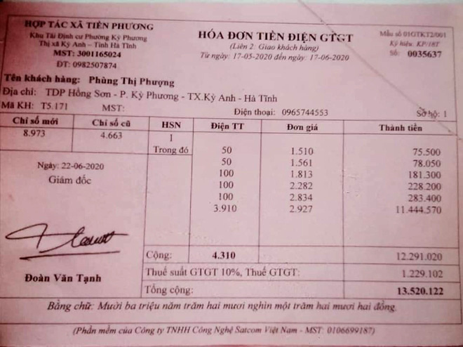 Xôn xao hóa đơn tiền điện của người phụ nữ độc thân trên 13 triệu đồng/tháng