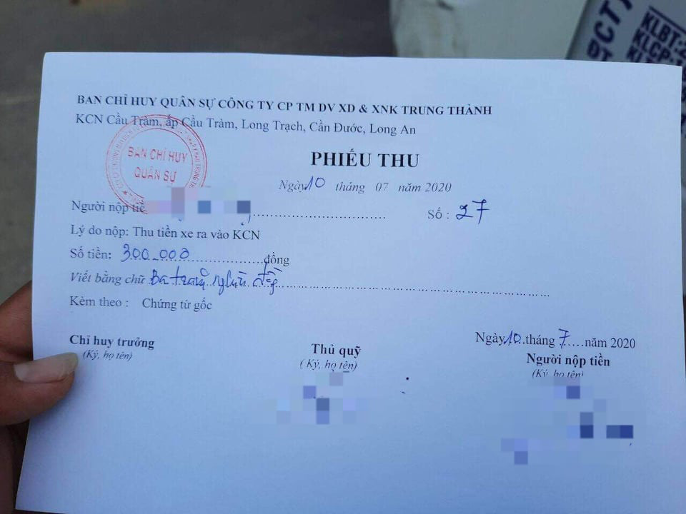 Tài xế, chủ xe phản ứng Khu Công nghiệp Cầu Tràm thu phí xe ra, vào