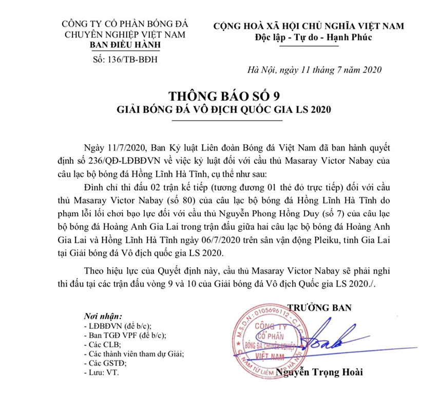 Trước trận gặp SLNA,  Hồng Lĩnh H&agrave; Tĩnh cho&aacute;ng v&aacute;ng v&igrave; VPF treo gi&ograve; ngoại binh - Ảnh 2.