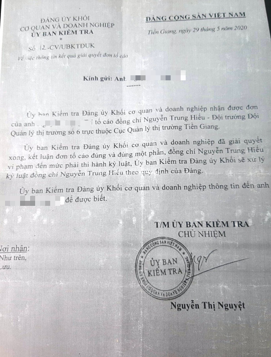 Đội trưởng QLTT quan hệ... trên mức tình cảm với 1 phụ nữ