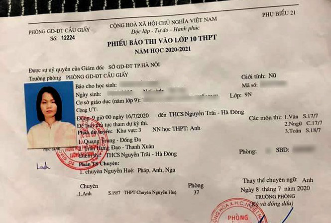 Nhắn tin báo chuyển địa điểm thi vào trường chuyên lúc nửa đêm, rạng sáng