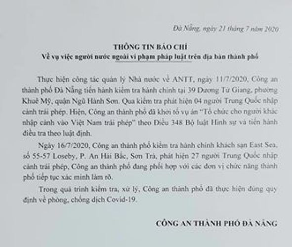 Đà Nẵng khởi tố vụ án đưa người Trung Quốc nhập cảnh trái phép vào Việt Nam - Ảnh 2.