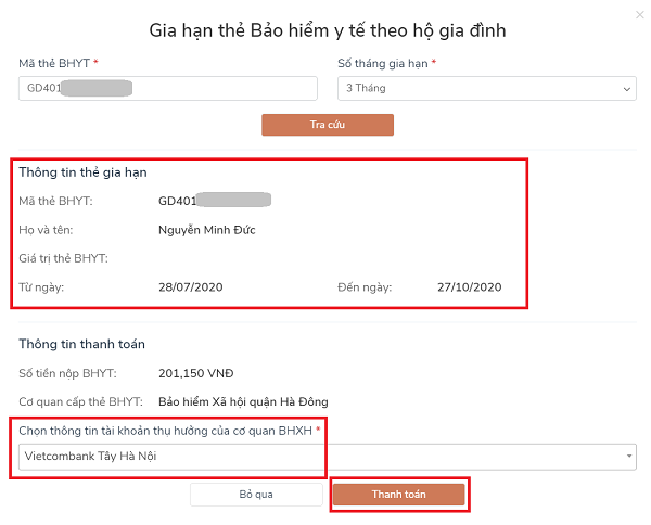 C&aacute;ch gia hạn thẻ BHYT, đ&oacute;ng tiếp BHXH tự nguyện tr&ecirc;n Cổng dịch vụ c&ocirc;ng Quốc gia - Ảnh 4.