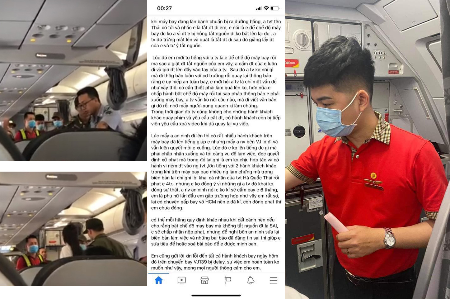 Tranh luận quanh việc cô gái "ném điện thoại vào tiếp viên trưởng" bị cấm bay 1 năm