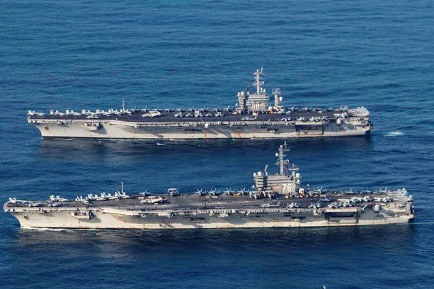 Biển Đông nóng hơn bao giờ hết, hai tàu sân bay Mỹ tập trận rầm rộ
