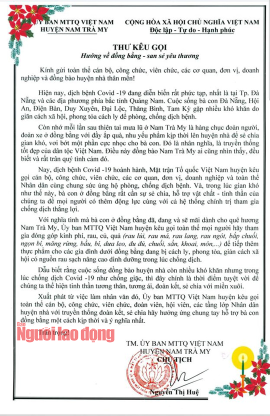 Xúc động thư kêu gọi góp rau rừng gửi xuống xuôi hỗ trợ chống dịch Covid-19 - Ảnh 1.