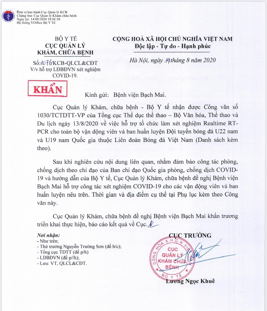 X&eacute;t nghiệm Covid-19 cho thầy tr&ograve; HLV Park Hang-seo - Ảnh 2.
