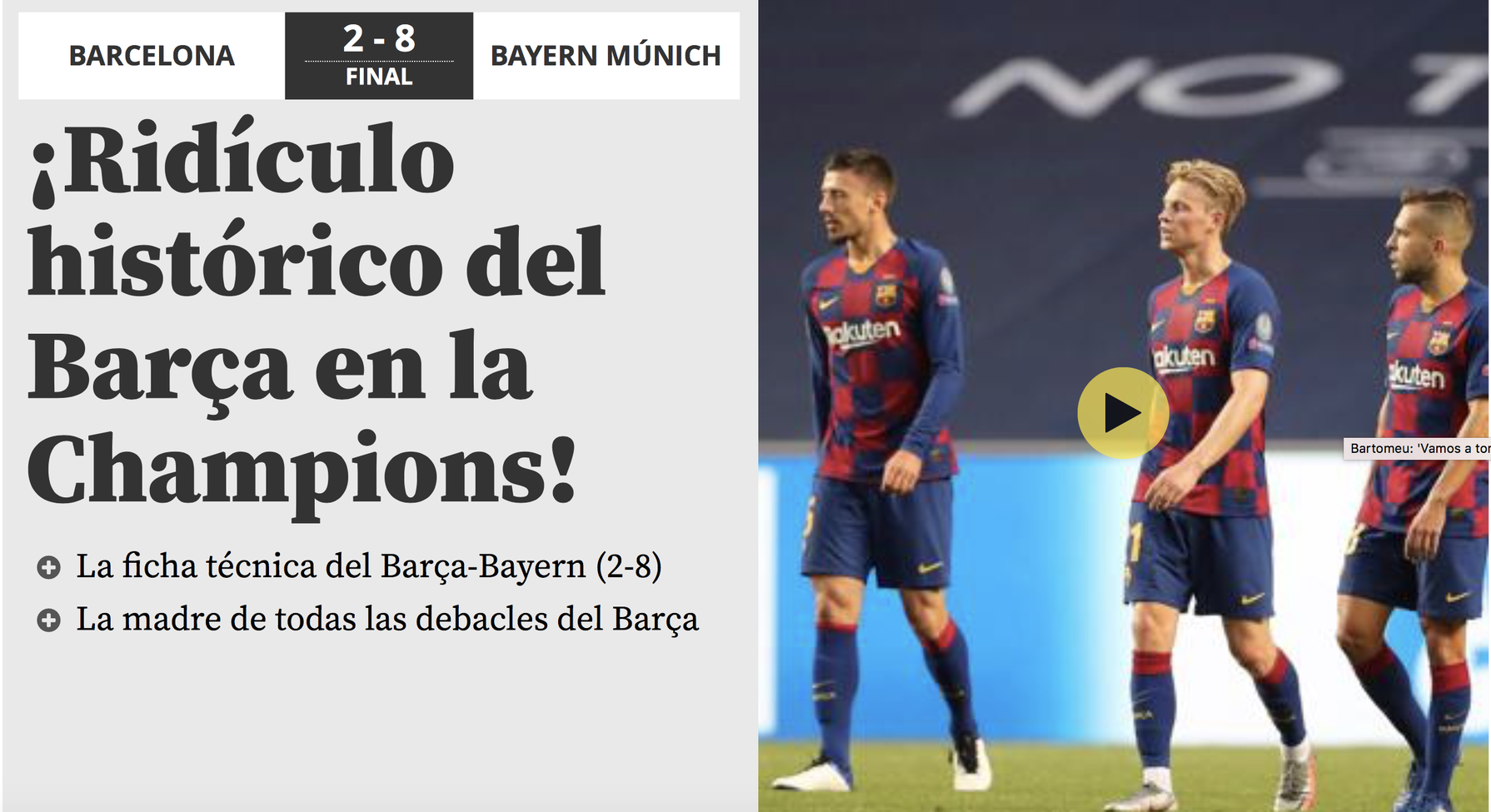 B&aacute;o ch&iacute; T&acirc;y Ban Nha v&agrave; ch&acirc;u &Acirc;u ch&ecirc; cười nỗi &ocirc; nhục Barcelona - Ảnh 5.