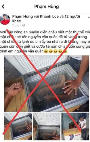 Bị triệu tập vì đăng thông tin sai bạn cùng xóm bị sát hại giấu xác trong tủ lạnh - Ảnh 1.