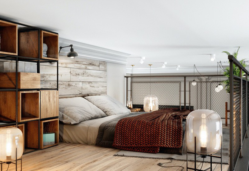 Nhờ c&oacute; g&aacute;c lửng, căn hộ 70m2 trở n&ecirc;n rộng v&agrave; tho&aacute;ng thấy r&otilde; - Ảnh 4.