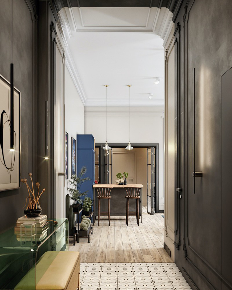 Nhờ c&oacute; g&aacute;c lửng, căn hộ 70m2 trở n&ecirc;n rộng v&agrave; tho&aacute;ng thấy r&otilde; - Ảnh 7.