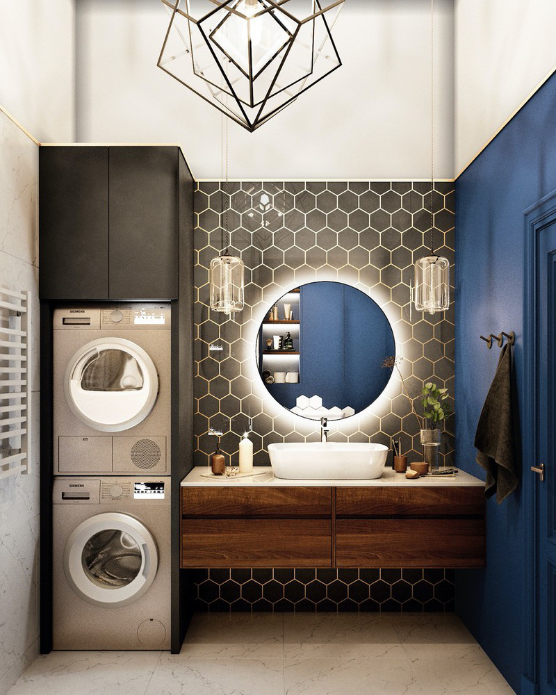 Nhờ c&oacute; g&aacute;c lửng, căn hộ 70m2 trở n&ecirc;n rộng v&agrave; tho&aacute;ng thấy r&otilde; - Ảnh 9.