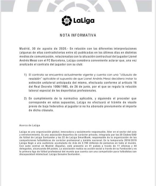 La Liga tổng c&ocirc;ng k&iacute;ch, Lionel Messi kh&oacute; tự do rời bỏ Barcelona - Ảnh 4.