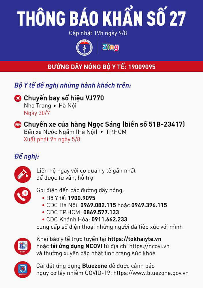 Thông báo khẩn tìm hành khách đi xe Ngọc Sáng từ Hà Nội vào TP HCM - Ảnh 1.