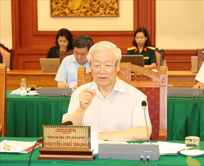 Tổng B&iacute; thư, Chủ tịch nước chủ tr&igrave; buổi l&agrave;m việc với Thường vụ Qu&acirc;n ủy Trung ương - Ảnh 5.