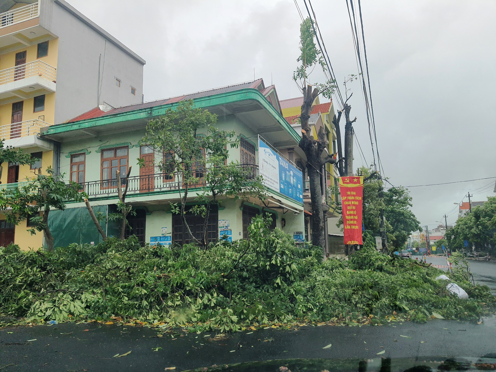 MiềnTrung: C&acirc;y ng&atilde; đổ, h&agrave;ng chục ng&ocirc;i nh&agrave; tốc m&aacute;i trước khi b&atilde;o số 5 đổ bộ - Ảnh 12.
