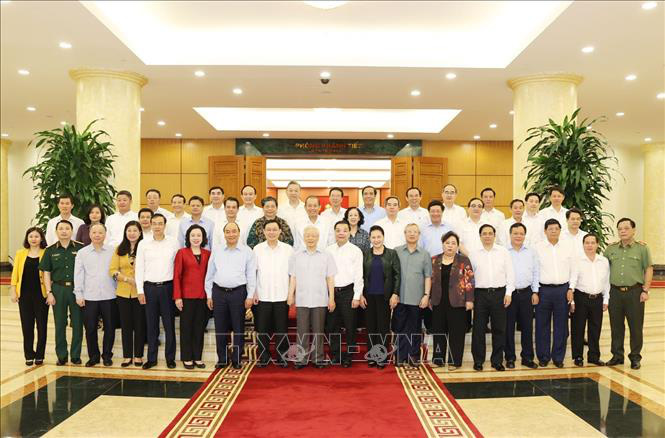 Tổng B&iacute; thư, Chủ tịch nước chủ tr&igrave; buổi l&agrave;m việc với Thường vụ Th&agrave;nh ủy H&agrave; Nội - Ảnh 9.