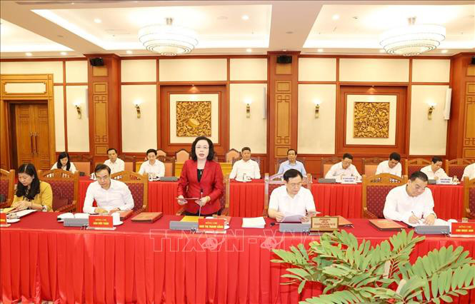 Tổng B&iacute; thư, Chủ tịch nước chủ tr&igrave; buổi l&agrave;m việc với Thường vụ Th&agrave;nh ủy H&agrave; Nội - Ảnh 11.