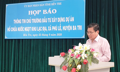 Bến Tre đầu tư hơn 350 tỉ đồng xây hồ chứa nước ngọt phục vụ nhân dân