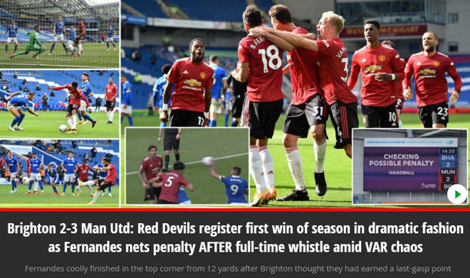 Hưởng phạt đền khi trận đấu đ&atilde; kết th&uacute;c, Man United ngược d&ograve;ng đi&ecirc;n rồ trước Brighton - Ảnh 9.