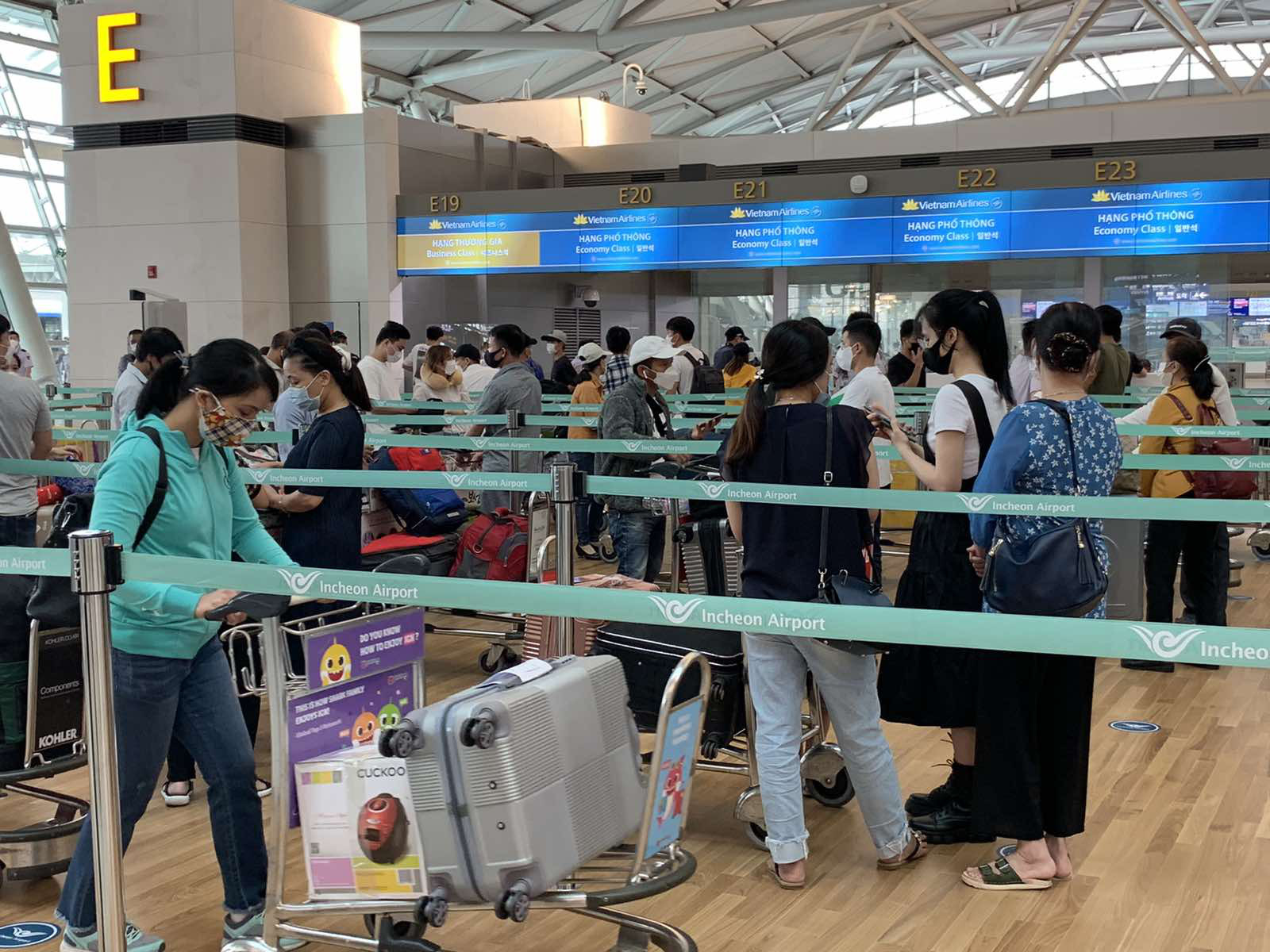 Sân bay Tân Sơn Nhất đón 405 người Việt từ Hàn Quốc - Ảnh 2.