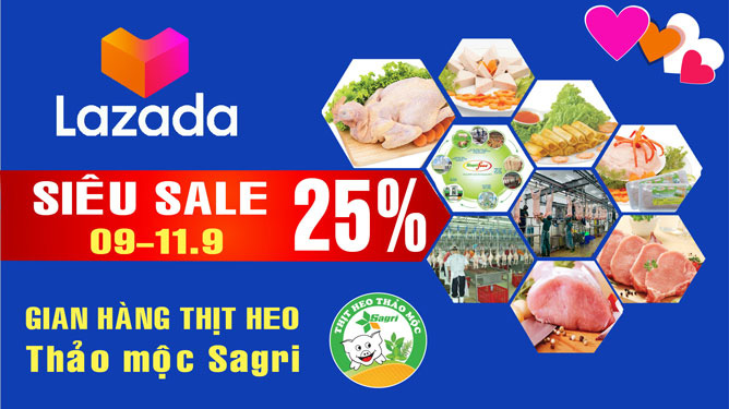 Thịt heo thảo mộc Sagri "hot" trên Lazada